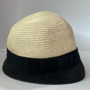 Kimchi Blue straw hat with black ribbon and black bow